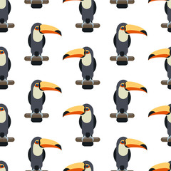 Seamless pattern of toucan bird