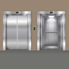 Open and Closed Elevator Doors