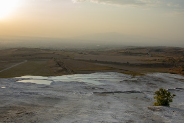 Travertine pools and terraces in Pamukkale, Turkey