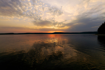 sunset on the lake