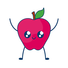 fresh apple fruit kawaii style