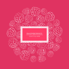 Pattern of raspberries in a circle contour - 278942552