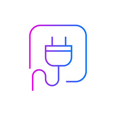 Electric plug vector icon on white background