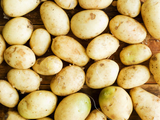 Potatoes on wood