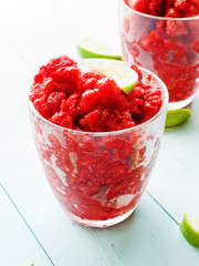 Strawberry lime granita