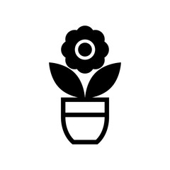 Flower in pot icon isolated on white background