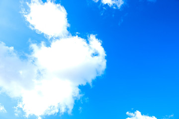 Blue sky white cloud white background. Beautiful sky and clouds in the afternoon.