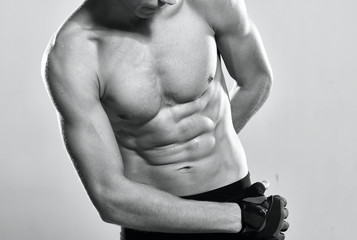 Naklejka premium muscular man with naked torso