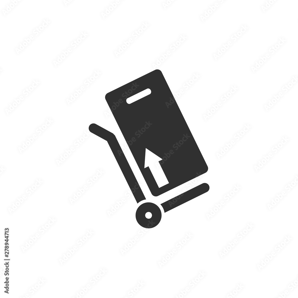 Aufkleber Handcart icon template color editable. Wheelbarrow symbol vector sign isolated on white background. Simple logo vector illustration for graphic and web design.