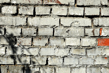 Whie brick wall texture background. Square format.
