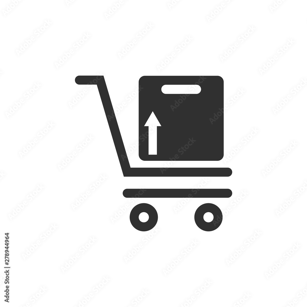 Aufkleber Handcart icon template color editable. Wheelbarrow symbol vector sign isolated on white background. Simple logo vector illustration for graphic and web design.