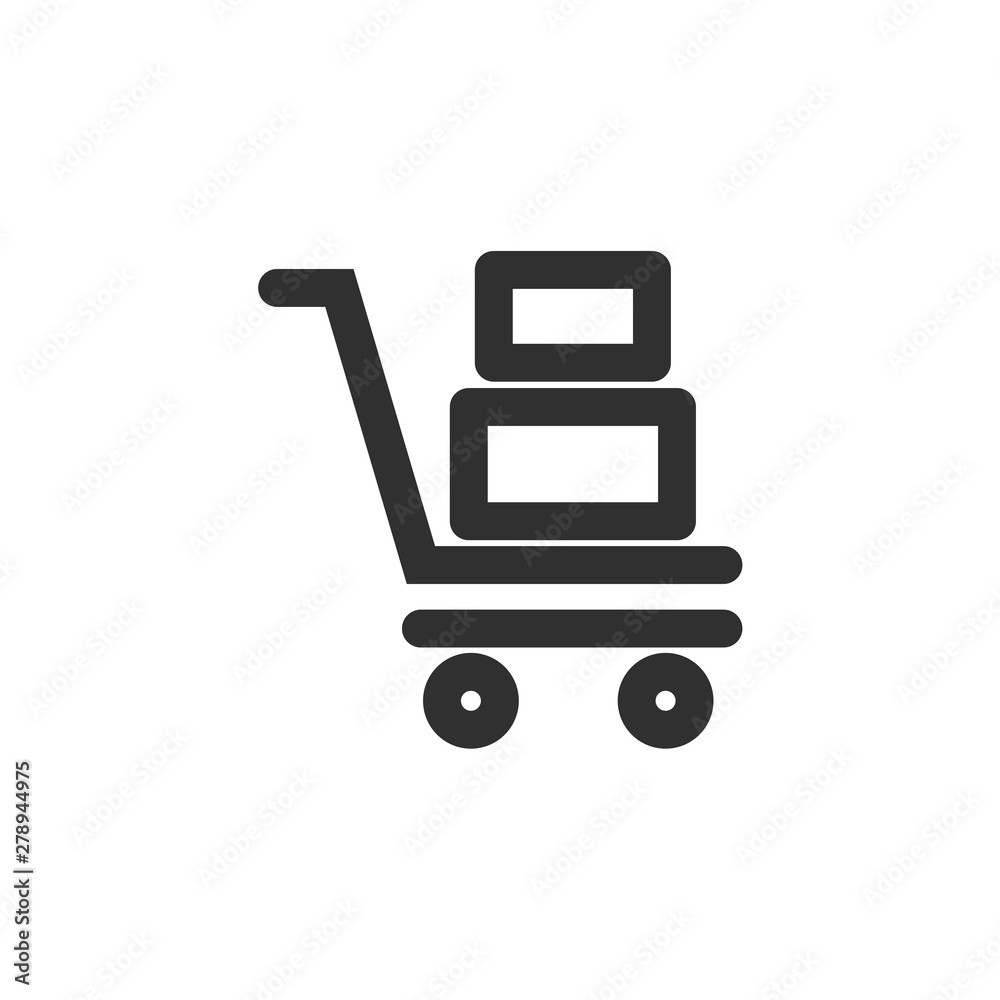 Aufkleber handcart icon template color editable. wheelbarrow symbol vector sign isolated on white background. 