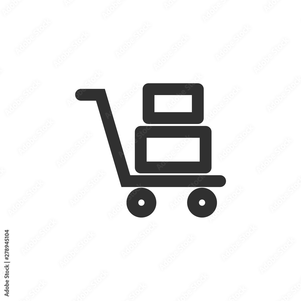 Aufkleber Handcart icon template color editable. Wheelbarrow symbol vector sign isolated on white background. Simple logo vector illustration for graphic and web design.