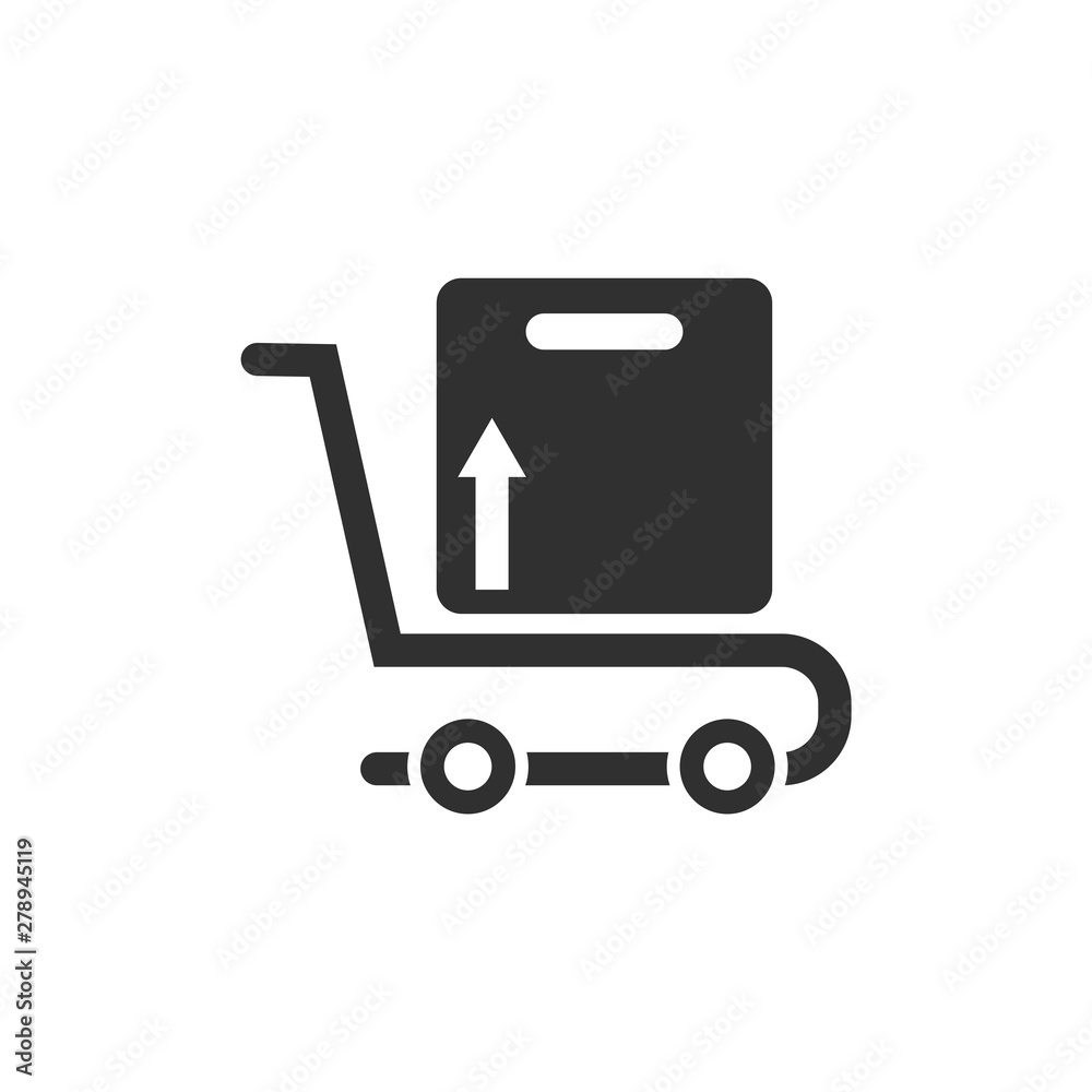 Aufkleber Handcart icon template color editable. Wheelbarrow symbol vector sign isolated on white background. Simple logo vector illustration for graphic and web design.