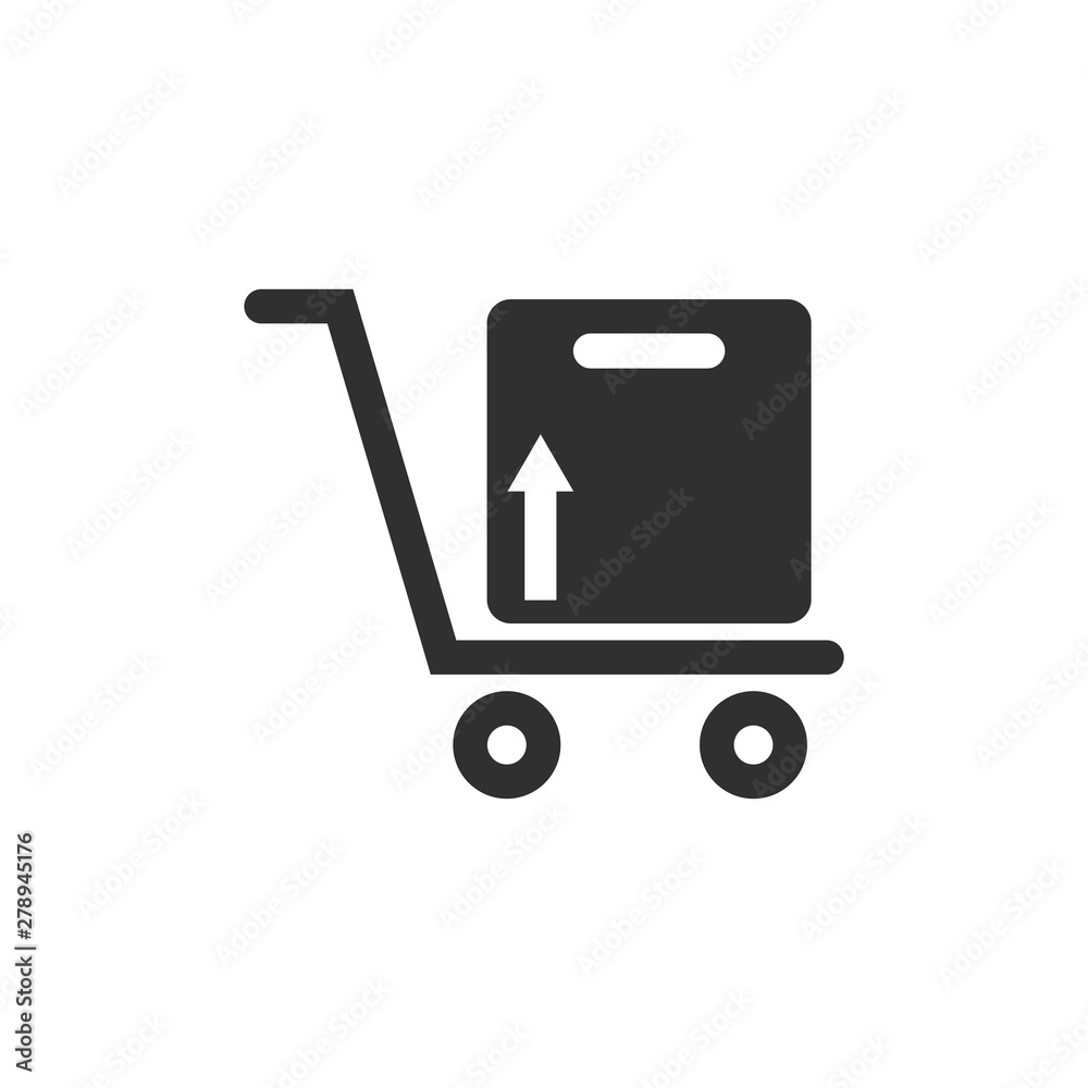 Fototapete Handcart icon template color editable. Wheelbarrow symbol vector sign isolated on white background. Simple logo vector illustration for graphic and web design.
