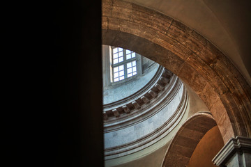 part view of cupola in the church interior