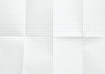 White crumpled paper. Blue graph lines