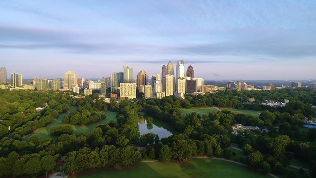 Downtown Atlanta Georgia GA Drone Skyline Aerial