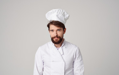 portrait of a chef isolated on white