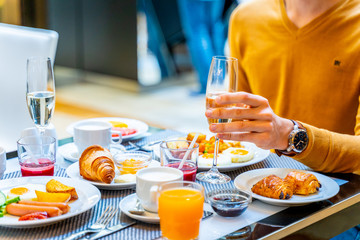 Breakfast Buffet Concept, Breakfast Time in Luxury Hotel, Brunch with Family in Restaurant - Image