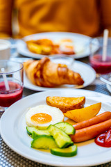 Breakfast Buffet Concept, Breakfast Time in Luxury Hotel, Brunch with Family in Restaurant - Image