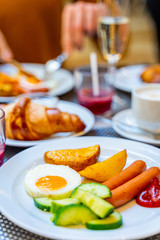 Breakfast Buffet Concept, Breakfast Time in Luxury Hotel, Brunch with Family in Restaurant - Image