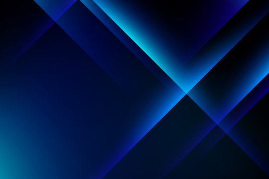 Abstract blue light crystal on dark background.