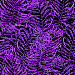 Tropical seamless pattern. Watercolor tangled palm