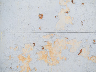 Fragment of the old painted sheet of iron.