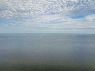 sea beach aerial detail view in summer