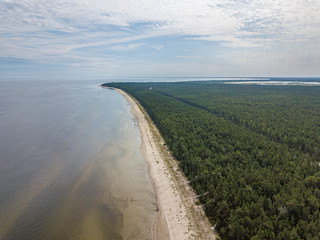 sea beach aerial detail view in summer