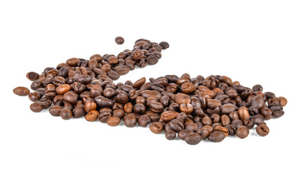  coffee beans isolated on white background