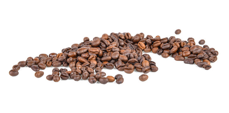  coffee beans isolated on white background
