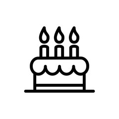 birth cake icon vector flat design