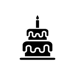 birth cake icon vector flat design