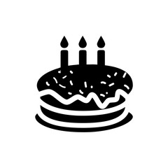 birth cake icon vector flat design