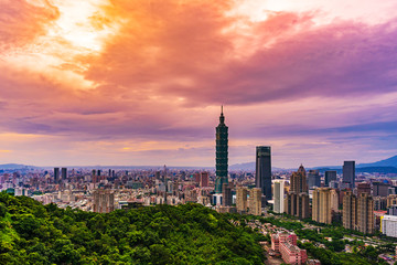Fototapeta na wymiar cityscape of Taipei, Taiwan