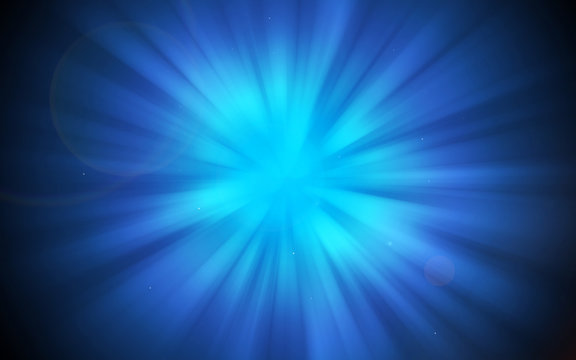 Dark Blue sparkle rays with bokeh abstract elegant background. Dust sparks background.