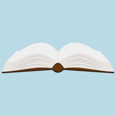 Opened book on a blue background