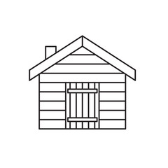 log cabin, cottage icon- vector illustration