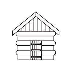 log cabin, cottage icon- vector illustration
