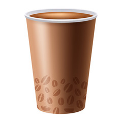 Cardboard cup of coffee without a lid