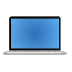 Realistic laptop with white background.