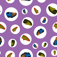 Shoes Flat Color Background Seamless Pattern