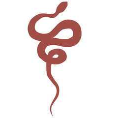 Obraz premium Trendy illustration of snake silhouette on the white isolated background. 