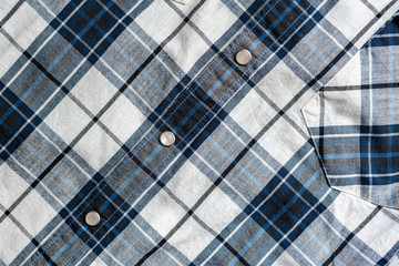 close up detail pattern of checkered men’s shirt