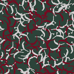 Ufo camouflage of various shades of green, red and white colors