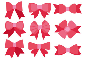 Pink bow design on white background illustration vector