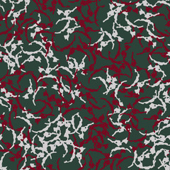 Ufo camouflage of various shades of green, red and white colors