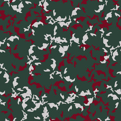Ufo camouflage of various shades of green, red and white colors